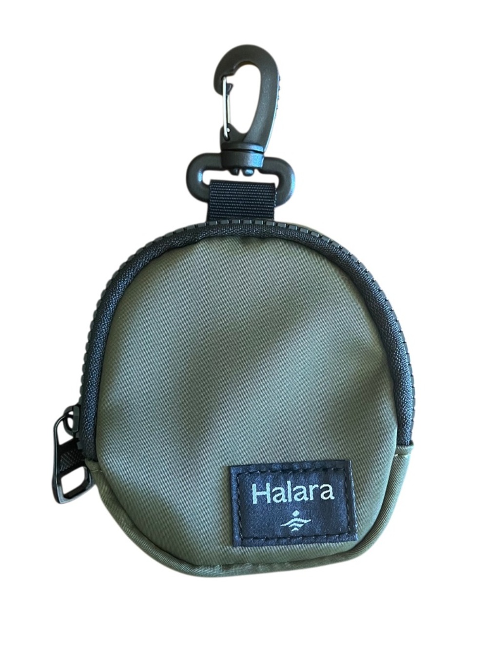 NEW Halara Army Green Clip Pouch with Carabiner Nylon Coin Purse Zip Pouch